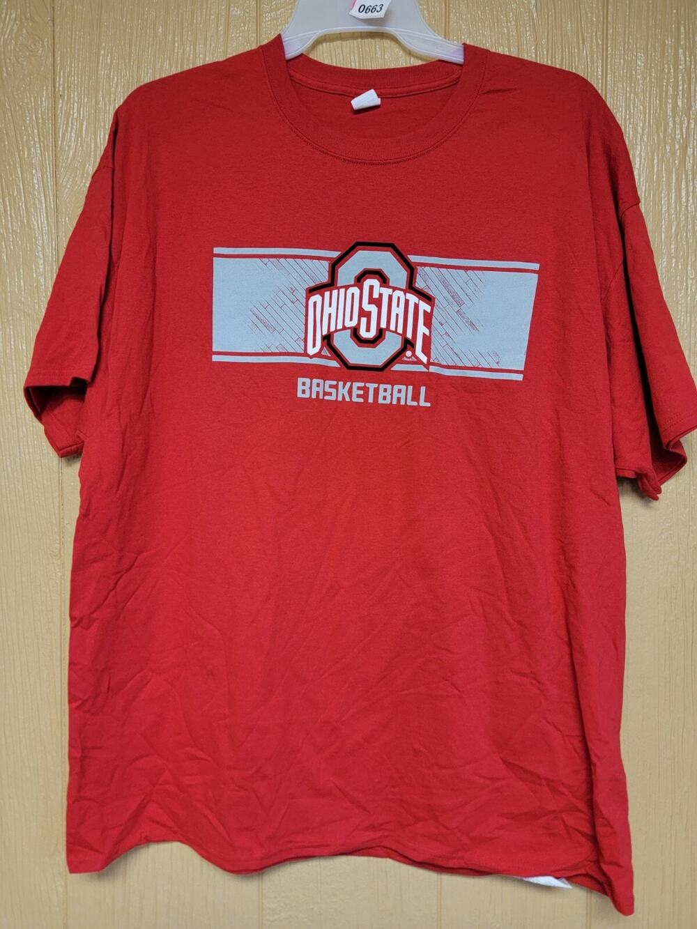 Hanes Mens Ohio State Basketball T-Shirt sz 2XL Red Gray NEW WITHOUT TAGS